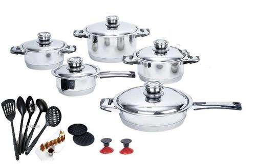 Just Arrived New Stock High Quality 18 Piece Cookware Set heavy bottom