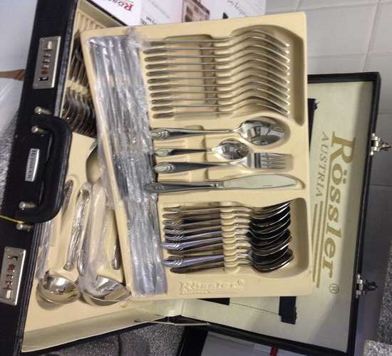 **18/10 stainless steel ** 72pc Stainless Steel Set in SuitCase (brief box) with Code Lock