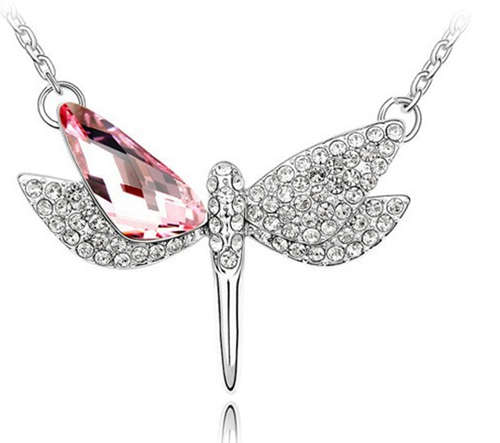 New Style Swarosvki Crystal Elements DRAGONFLY NECKLACE