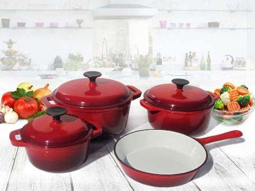 NEW UNIQUE AND DELUXE 7 PIECE CAST IRON POT SET**