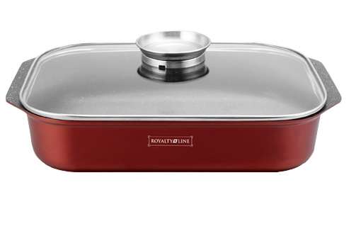 Royalty Line RL-ARG34M 34cm Marble Coating Roasting Pan BURGUNDY ( ZAR 2799 )