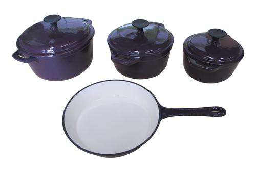 NEW UNIQUE AND DELUXE 7 PIECE CAST IRON POT SET