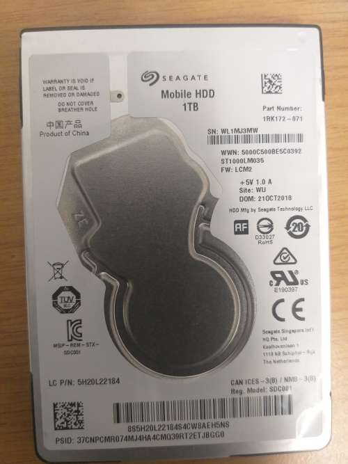 1Tb seagate hard drive  2.5 inches (laptop hard drive)