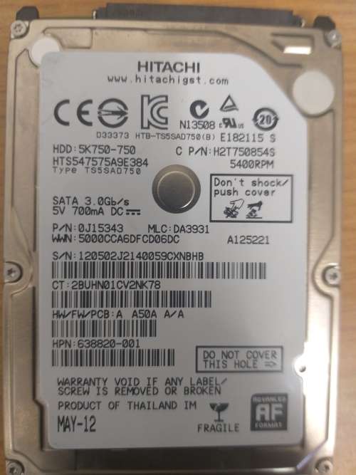 750 GB HITACHI LAPTOP HARD DRIVE