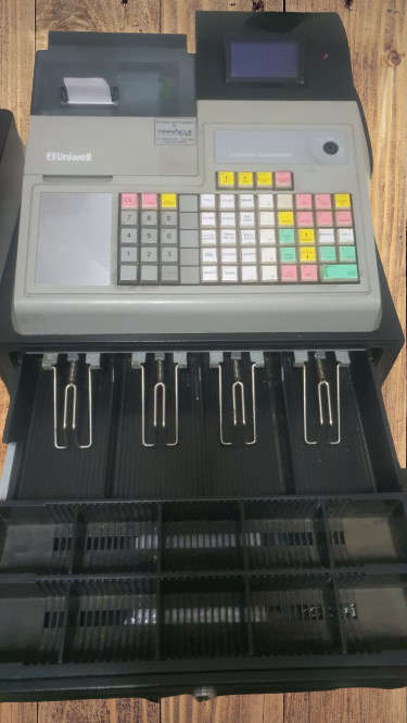 UNIWELL ELECTRONIC CASH REGISTER/ WITH PRINTER & BUILT IN DRAWER
