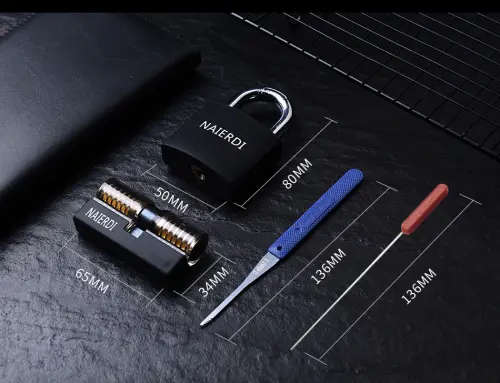NAIERDI 2 Practive Lock Pick Tool Set with Transparent Lock & Padlock