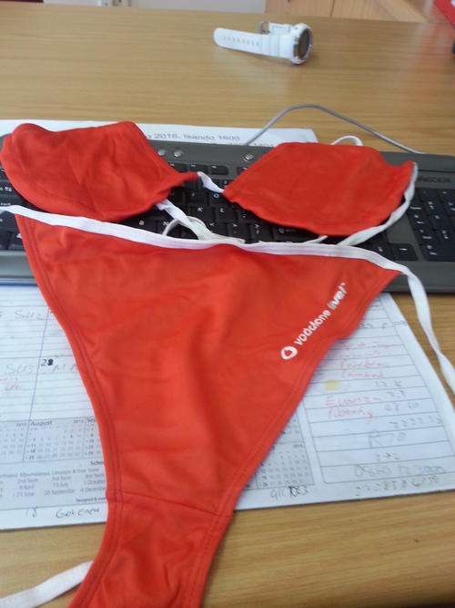 Vodafone Red & White Bikini