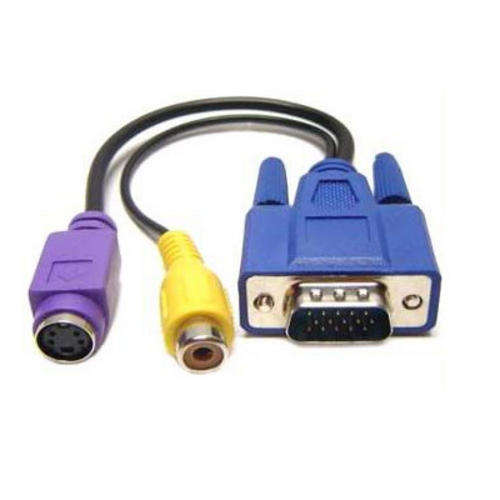 VGA Adapter to TV S-Video RCA Cable Adapter - Cheap postage option