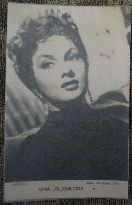 Greetings Card Of Gina Lollabrigida Italian Film Export S.P.A