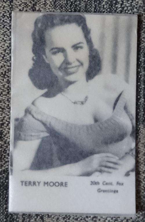 Greetings Card Of Terry Moore 20th Cent. Fox
