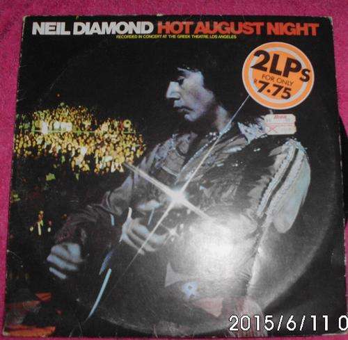 Neil Diamond Hot August Night Double LP Set Vinyl/LP