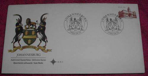 FDC Johannesburg Additional Stamp Value - Definitive Series 1986-04-01