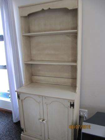 Cabinet with beige paint technique