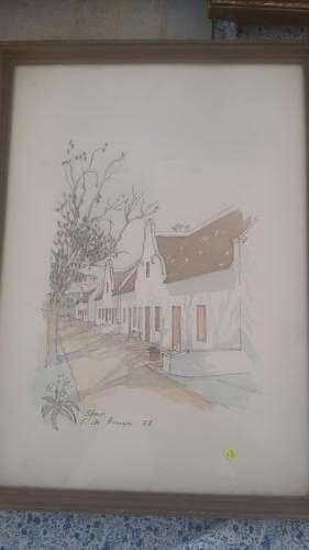"Spier" Cape Homestead, Behind Glass. 285x410