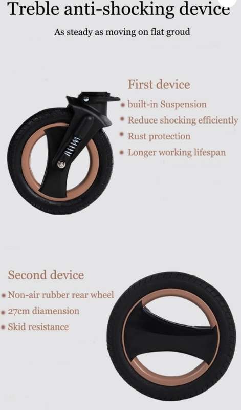 Baby Pram Stroller 3 in 1 Function Foldable Baby Pram with Car Seat-