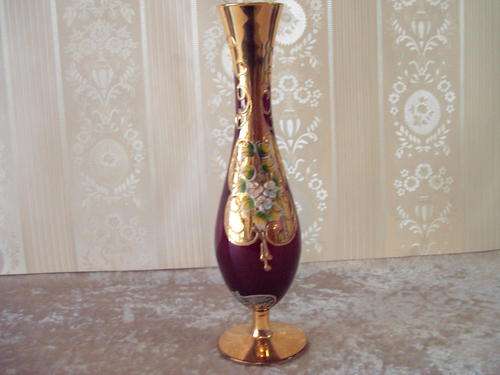 Red Venetian Glass Bud Vase