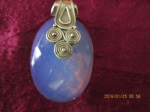 925 Silver Pendant with Opaline