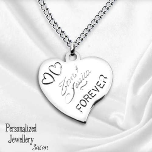 Personalized Forever Heart Pendant with Stainless Steel Chain