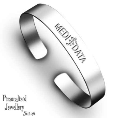 Personalized Stainless Steel Medical Data: Cuff Bracelet