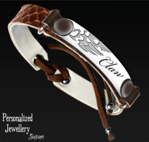 Personalized Leather Print Bracelets: Claw