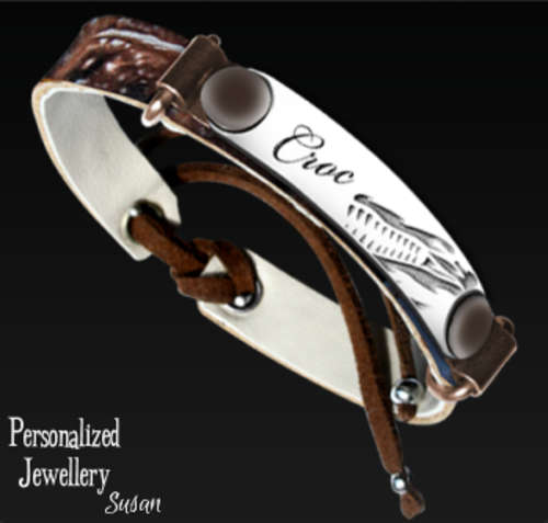 Personalized Leather Print Bracelets: Croc