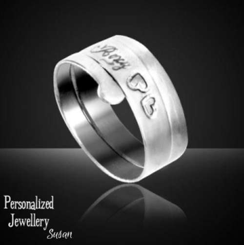 Personalized Stainless Steel Rings: Hearts