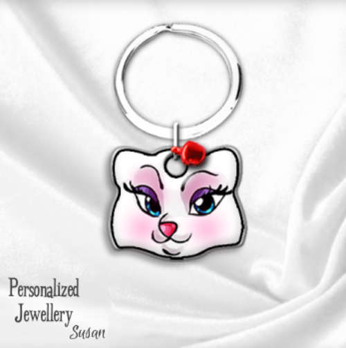 Personalized White Cat Tag