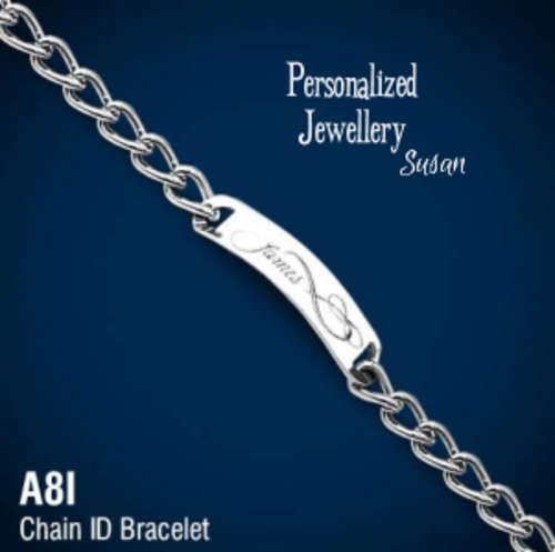Personalized Plated Chain ID Bracelets with Infinity Design