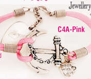 Infinity Bracelet: Anchor with Engraved Heart
