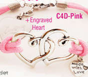 Infinity Bracelet: Hearts with Engraved Heart