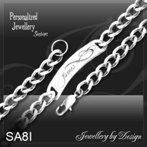 Personalized Plated Chain ID Bracelets with Infinity Design