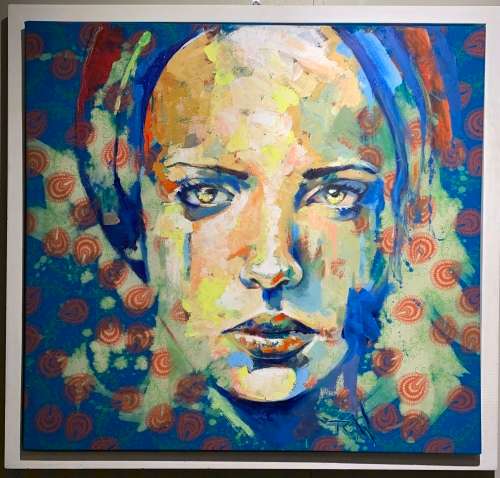South African expressionist painting 0,6m by 0,6m