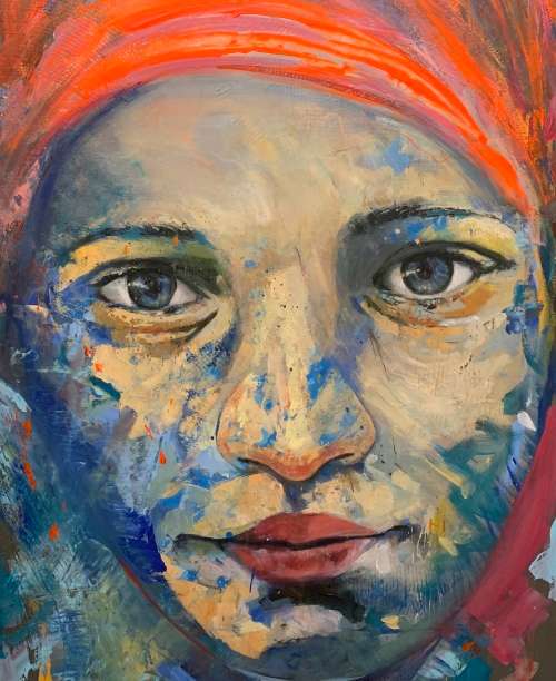 South African expressionist painting 1,4m by 1,1m Framed