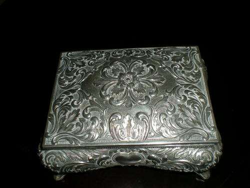 Lovely Old Hinged Trinket Box on Legs TK (Metal) Reduced.