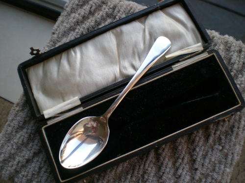 Solid Silver Spoon in Original Case.