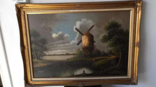 Original Art by S.Manyella." The Windmill" 107cmx77cm REDUCED