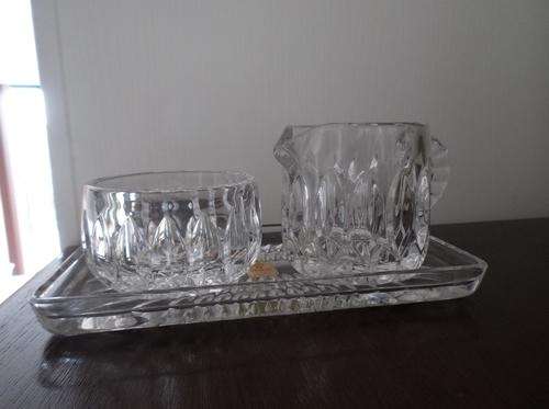 Beautiful Led Crystal Cream & Sugar Bowl on matching tray. Nachtmann.Bleikristall 24% Uber.W.G.