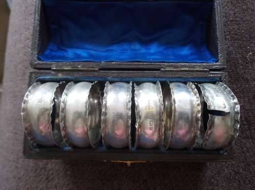 WHS Set of Six Napkin Rings 1904 Original Box