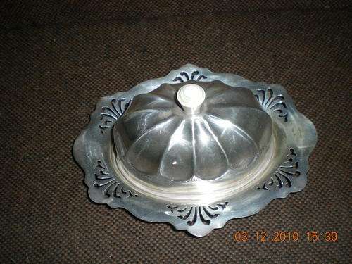 Oval Butter Dish Silver Plated