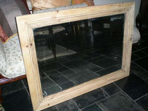 Large Stunning Oregan Pine Bevelled Mirror