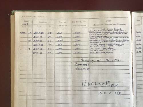 SAAF PILOT WW2 logbook.