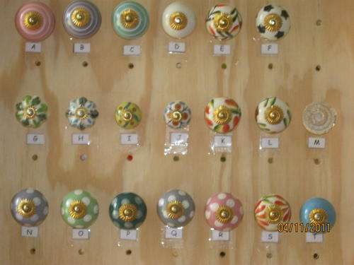 Door knobs - Porcelain/Brass Hand Painted