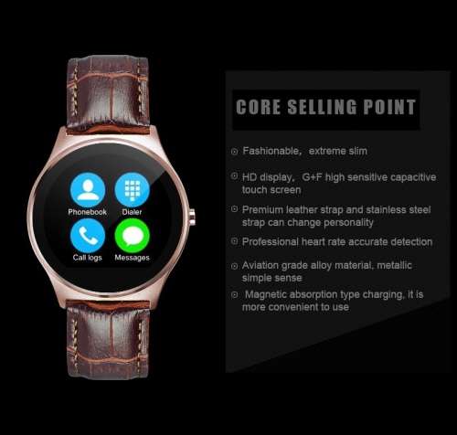 Waterproof BT4.0 US03 Smart Watch Heart Rate Health Mate For IOS Samsung iPhone