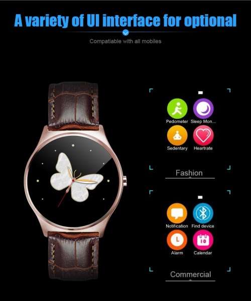 Waterproof BT4.0 US03 Smart Watch Heart Rate Health Mate For IOS Samsung iPhone