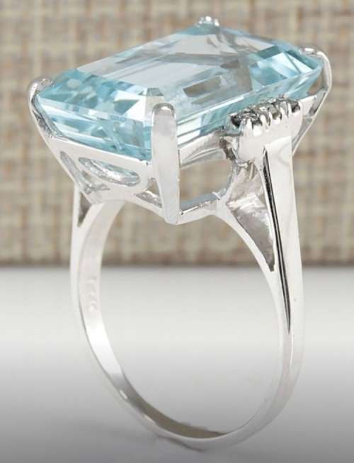 10.48CT Aquamarine 925 Sterling Silver Ring
