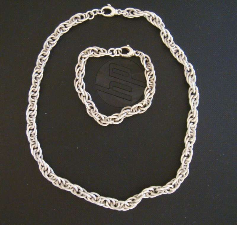 SILVER 925  -   NECKLACE AND BRACELET  -  COMPLETE SET.