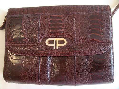 BEAUTIFUL - OSTRICH SKIN HAND BAG - THE LEG OF THE OSTRICH SKIN - LINED WITH LEATHER - VERTUALLY NEW