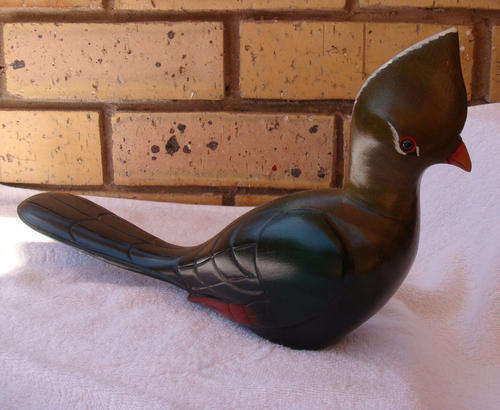 WOODEN BIRDS - THE BIRDS OF AFRICA COLLECTION - KNYSNA LOURIE.