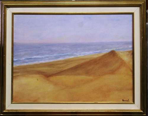 Framed painting - `Desert and Sea view` - artist - Vermont