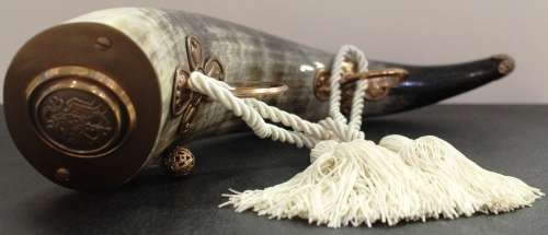 The old  National anthem of South Africa`Die Stem van Suid-Afrika` musical horn as seen on TV `pawn